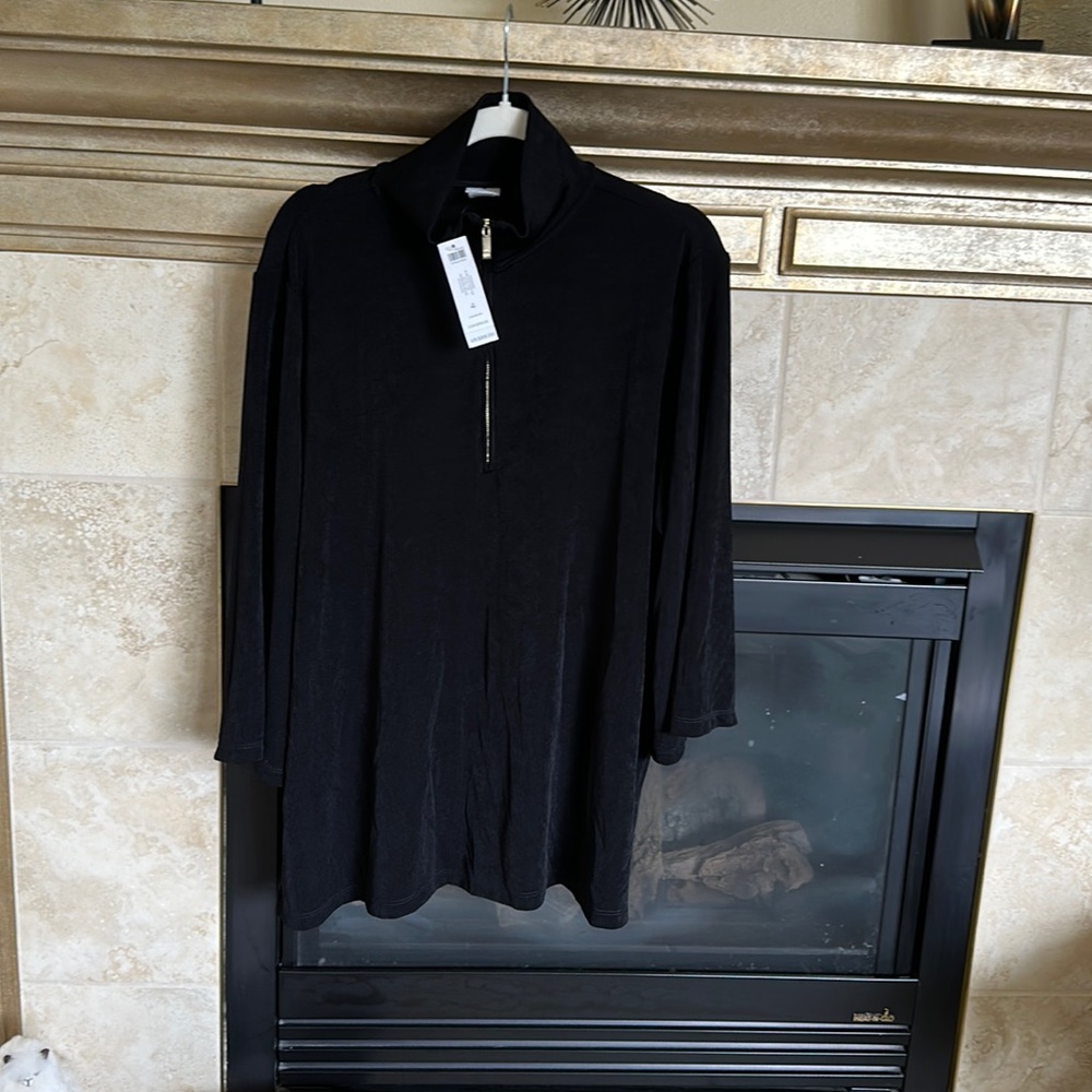 NWT Black 3/4 zip up. Chico’s traveler pullover